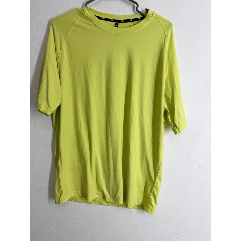 LEG3ND Inspire Mens Medium Neon Lime Green Short Sleeve Athletic Training Shirt